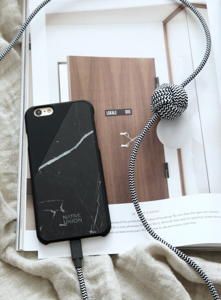 native union black marble case and night cable