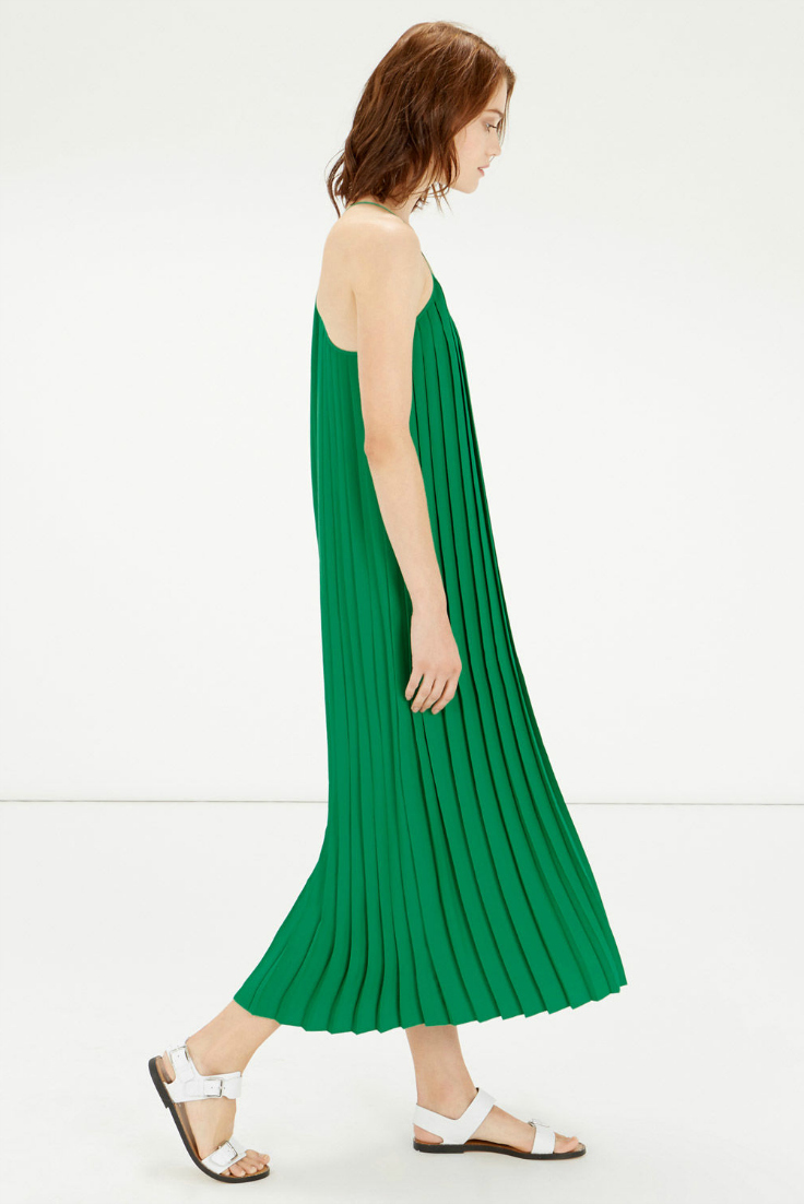 green pleat dress perfect for summer