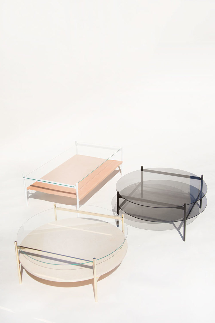 Duotone circular coffee table by Yield Design 