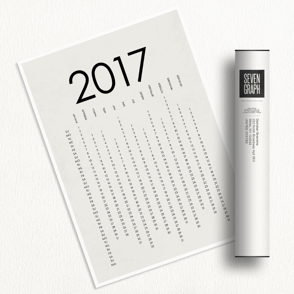 minimal 2017 calendar