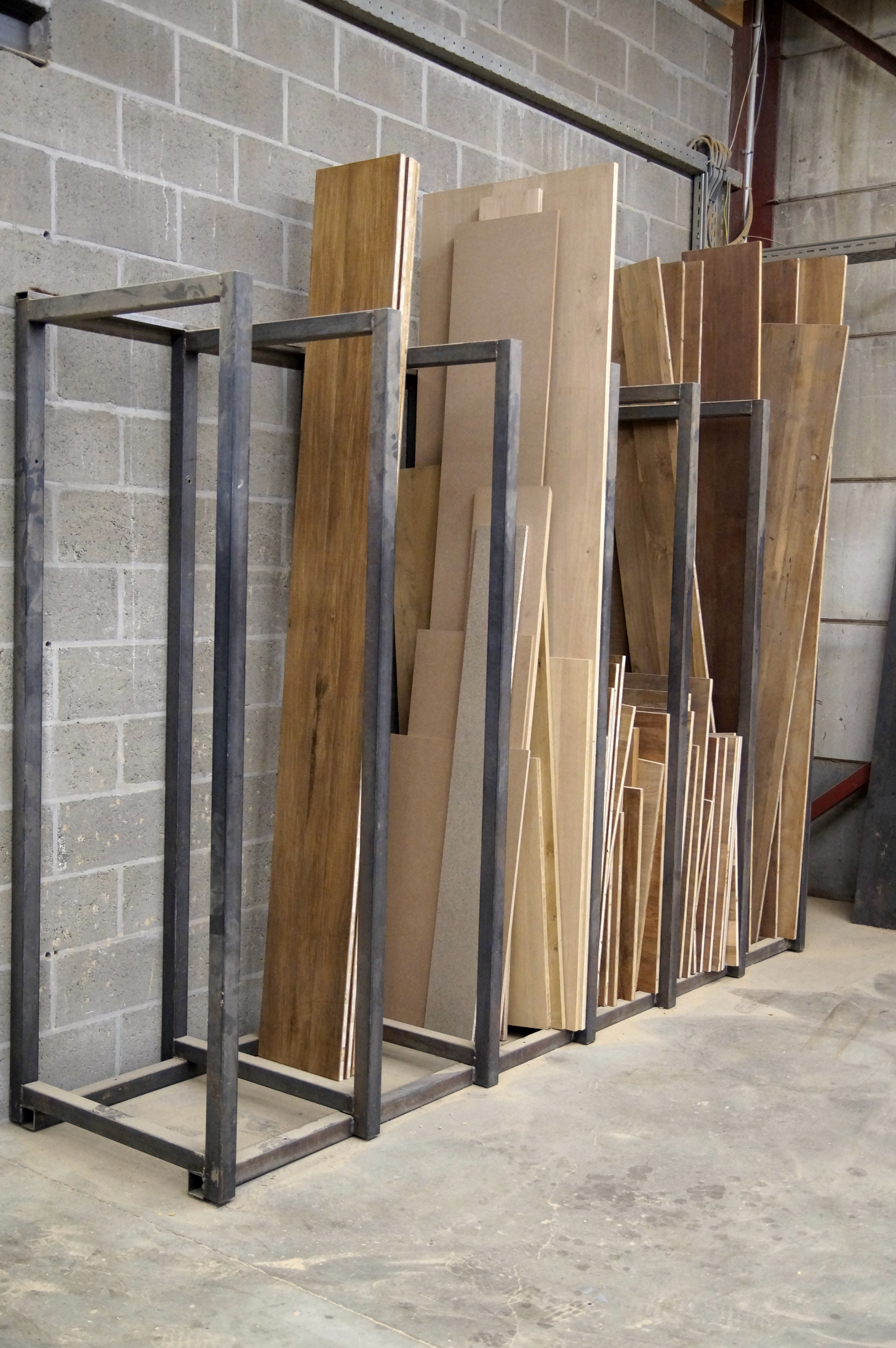 wood storage at Heerenhuis table manufacturer Antwerp