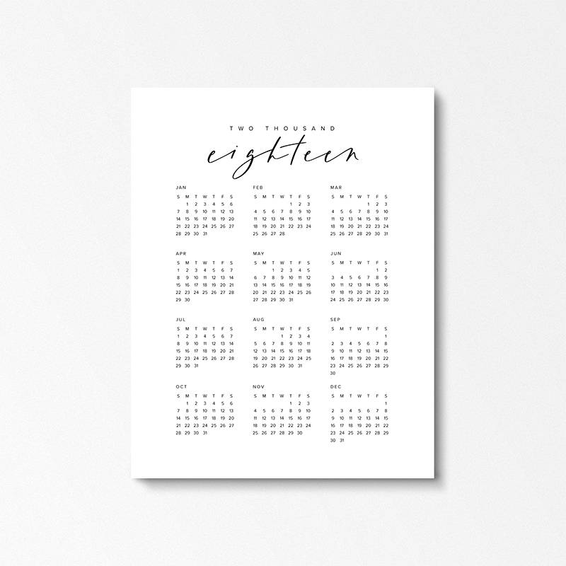 printable calendars 2018