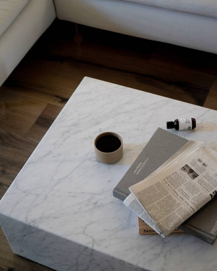 marble coffee table minimal home