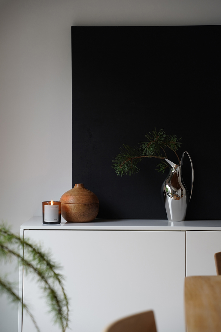 minimal, Nordic Christmas decor using Georg Jensen collectables