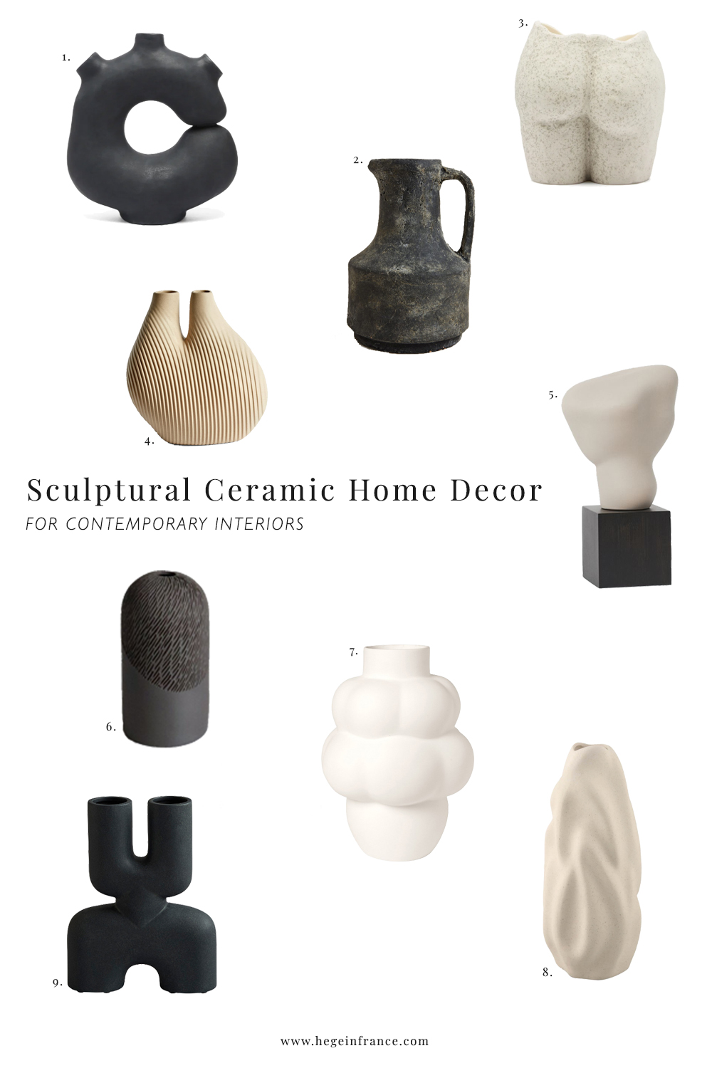 New Minimalist Sculptural Ceramic Home Accessories Shopping Page 