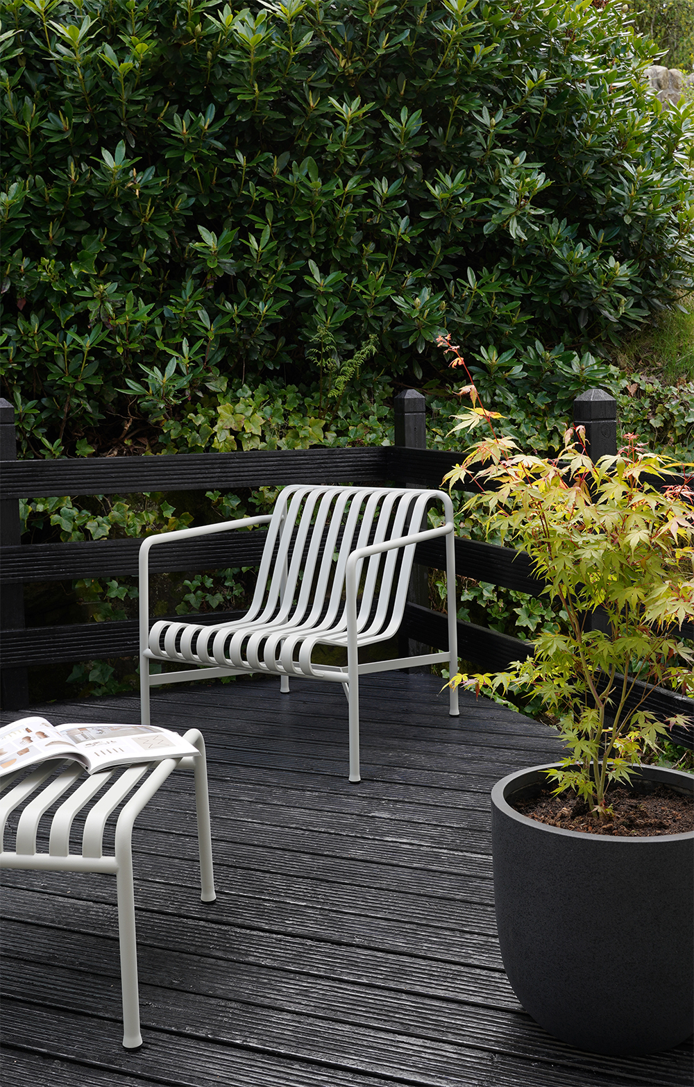 Light grey minimalist garden furniture
